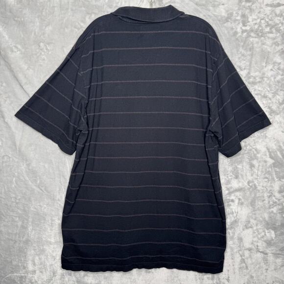 Ecko Unltd Polo Shirt Mens 3XL Black Gray White Striped Logo Short Sleeve 3X - Picture 2 of 10